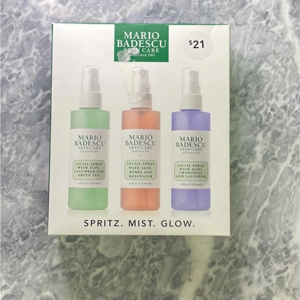 New Mario Badescu Spritz Mist Glow Facial‎ Spray Set